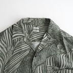 Leaf Pattern Printed Open Collar Shirt #IVORY [YK26SS01202SH]