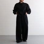 Viscose Wool Silk Gabardine Easy Wide pants #BLACK [GL241-40162]