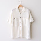 COTTON SHEER KNIT OPEN COLLAR SHIRT #OFF WHITE [YK25SS0964S]