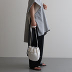 FRINGE SHOULDER POUCH：S #WHITE [DA67]