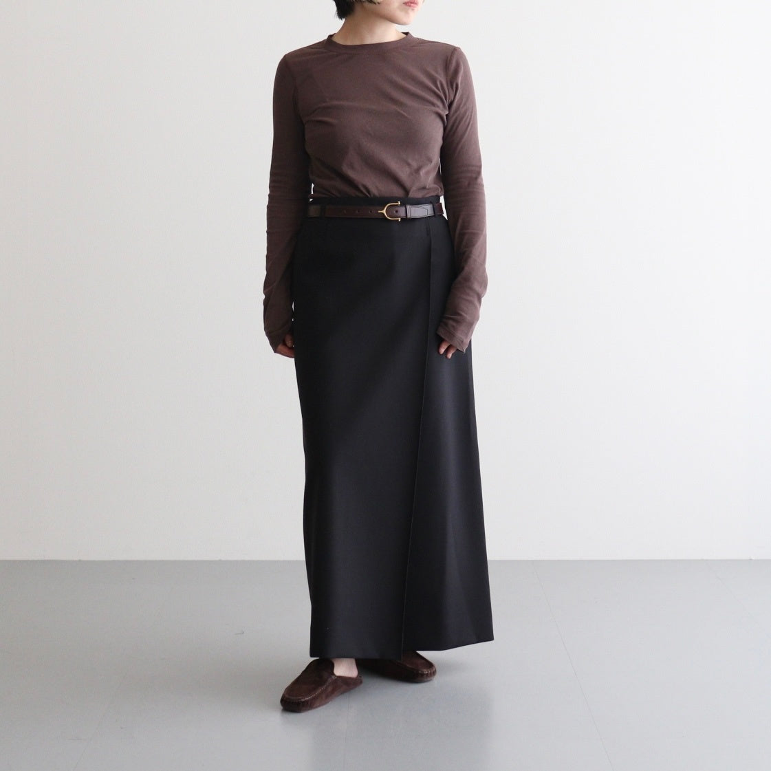 Twill Wrap Skirt #BLK [12520802]