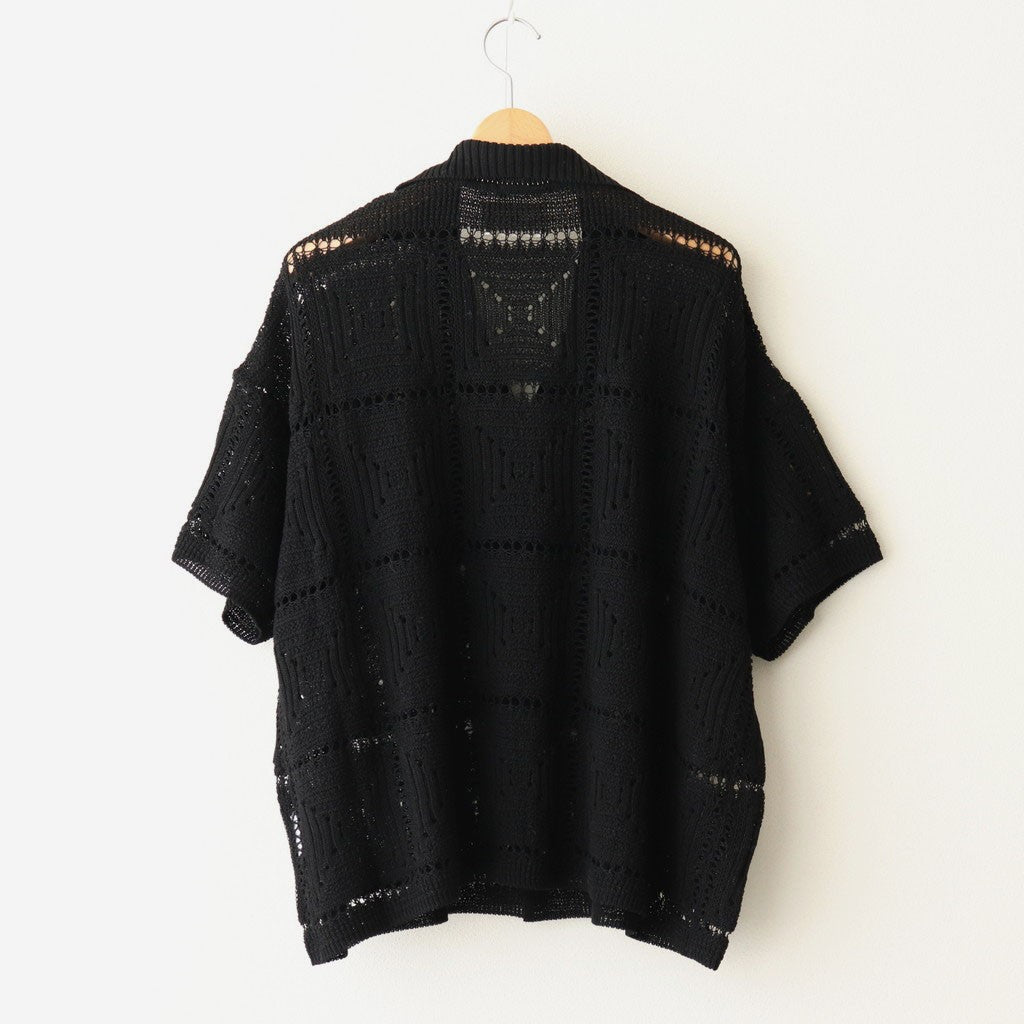 CROCHET KNIT SHIRT #BLACK [YK25SS001011S]