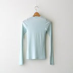 WOOL SILK SOFT RIB HENLEY #LIGHT BLUE [A26AH02WS]
