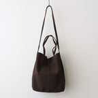 3WAY MIDIUM TOTE（OIL SUEDE） #DARK CHOCO [MS-1]