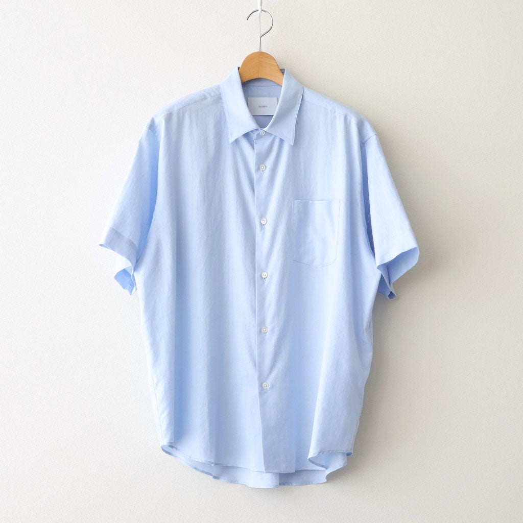 COTTON SILK OVERSIZED SS SHIRT #SAX [ST.1498]