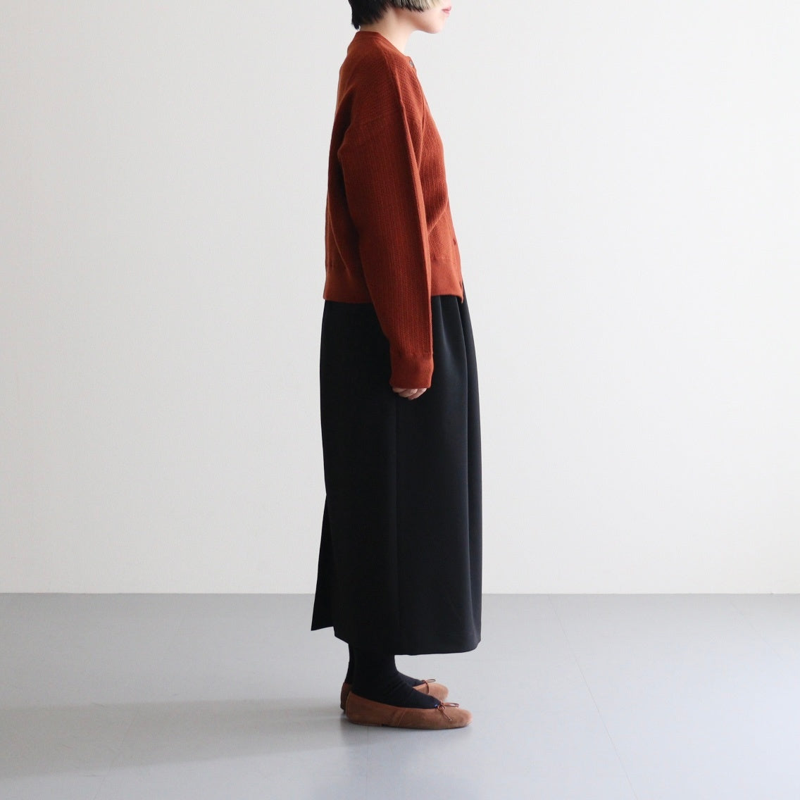 Women's Cable C/N Cardigan #BRICK [2503-021]