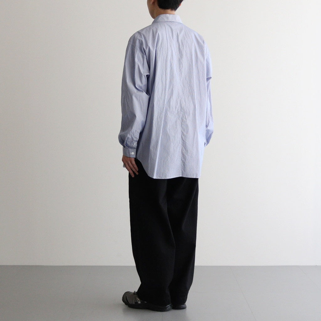 GIZA BROAD WASHED SHIRT #NAVY STRIPE [BLAGGM1004] – ciacura