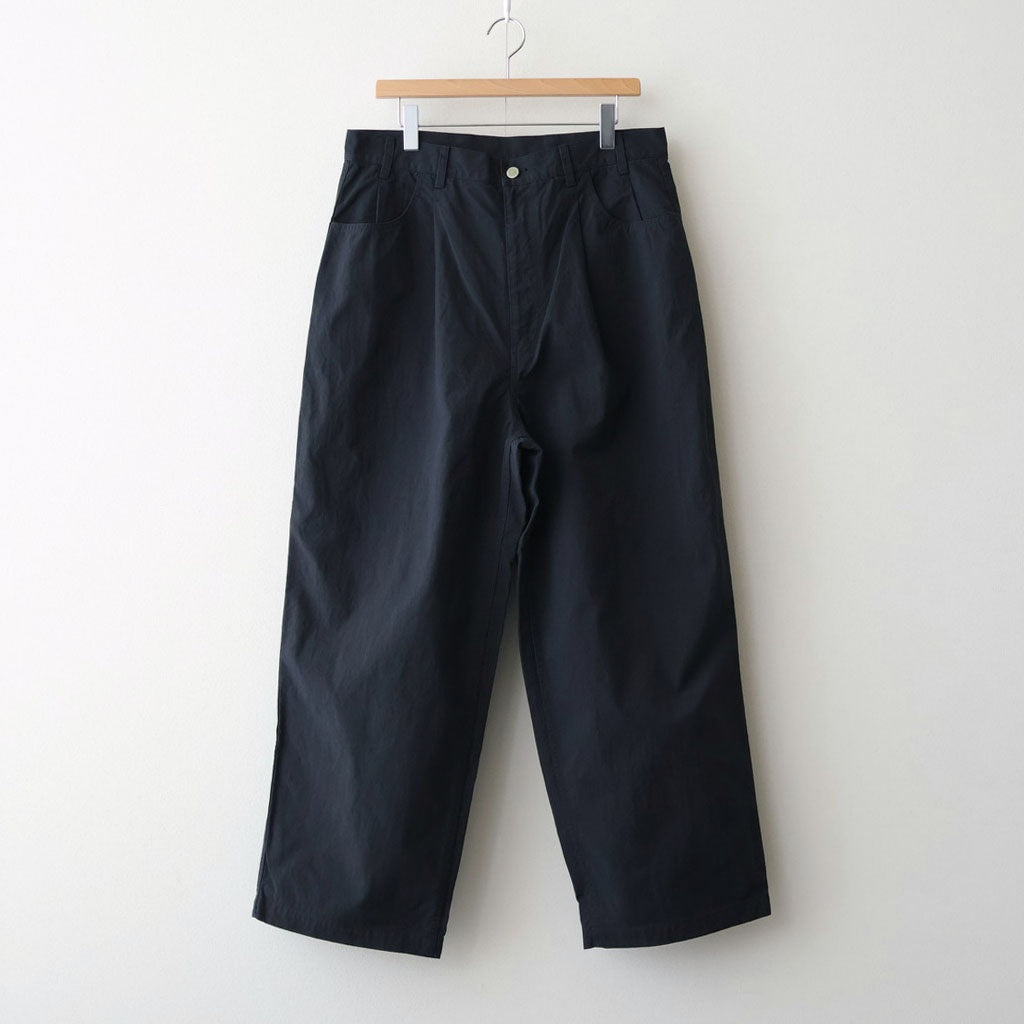 ナイロンオックス 製品染め タックパンツ #BLACK [HQ-P003-051]