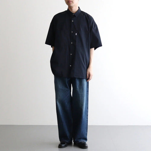 Solotex Twill S/S Oversized Box Shirt #NAVY [GM261-50159B]