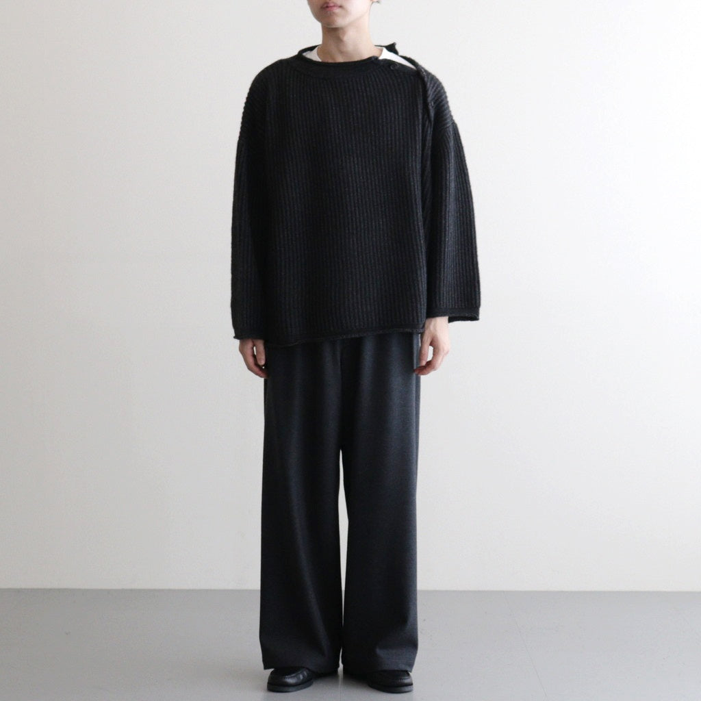 COMFORT BLEND YARN LOOSE FIT SWEATER #CHARCOAL [N0011]