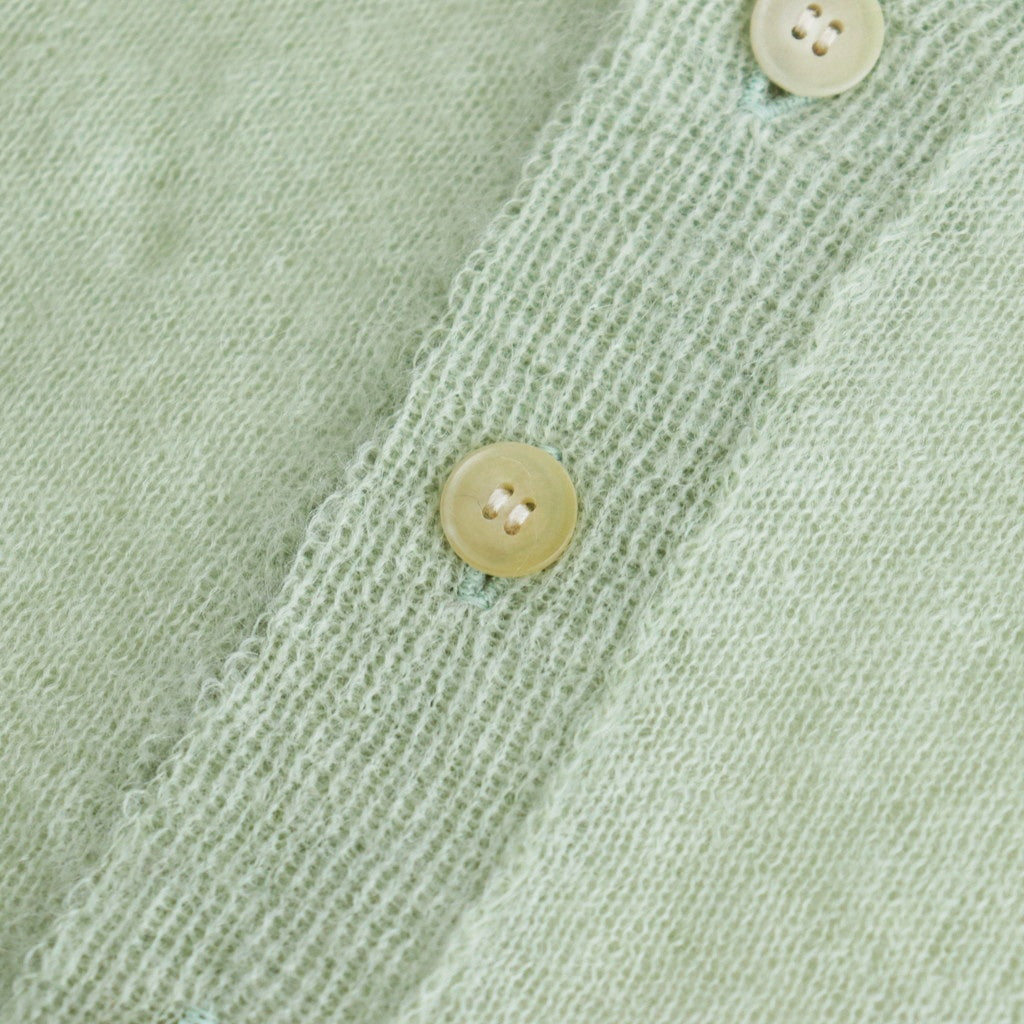 KID MOHAIR SHEER KNIT POLO #PALE GREEN [A25SP05FG]