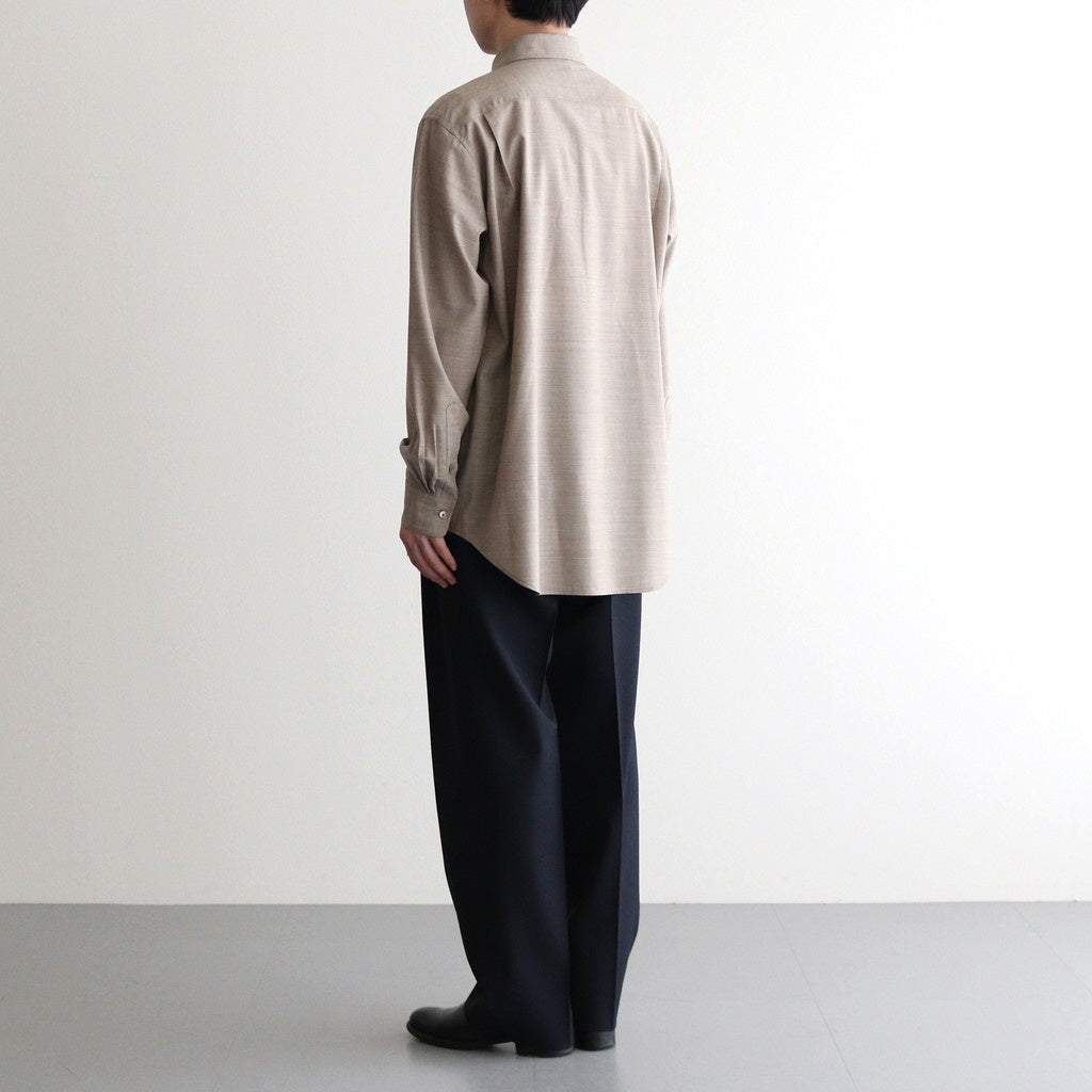 WOOL KID MOHAIR HOP SACK TWO-TUCK SLACKS #DARK NAVY [A25SP02MH]