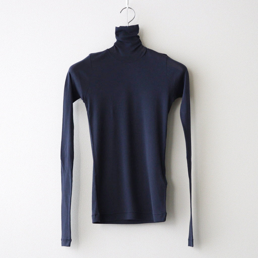 HIGH GAUGE SHEER RIB TURTLE NECK L/S TEE #NAVY [A00T02HF]