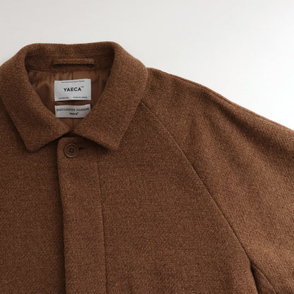 WOOL SOUTIEN COLLAR COAT SHORT #brown tweed [14551]