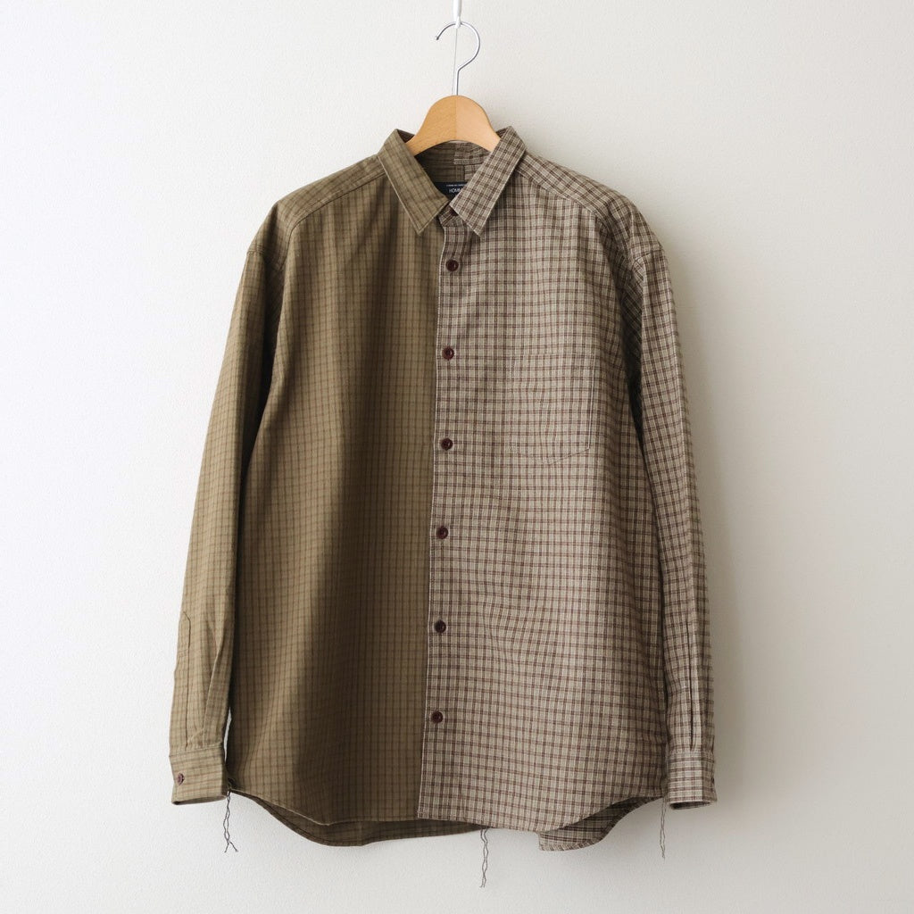 綿フランネルチェックシャツ #KHAKI [HP-B021-051]