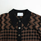 KUBA KNIT SWEATER #BLACK & BROWN [2541000601]