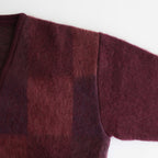 SQUARE PANNEL MOHAIR CARDIGAN #BURGUNDY [YK23FW0590S]