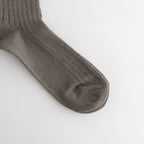 LINEN COTTON RIBBED CREW SOCKS #D.GRAY [R1461-SS26]