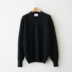 PURE CASHMERE KNIT POLO LS #BLACK [ST.1630]