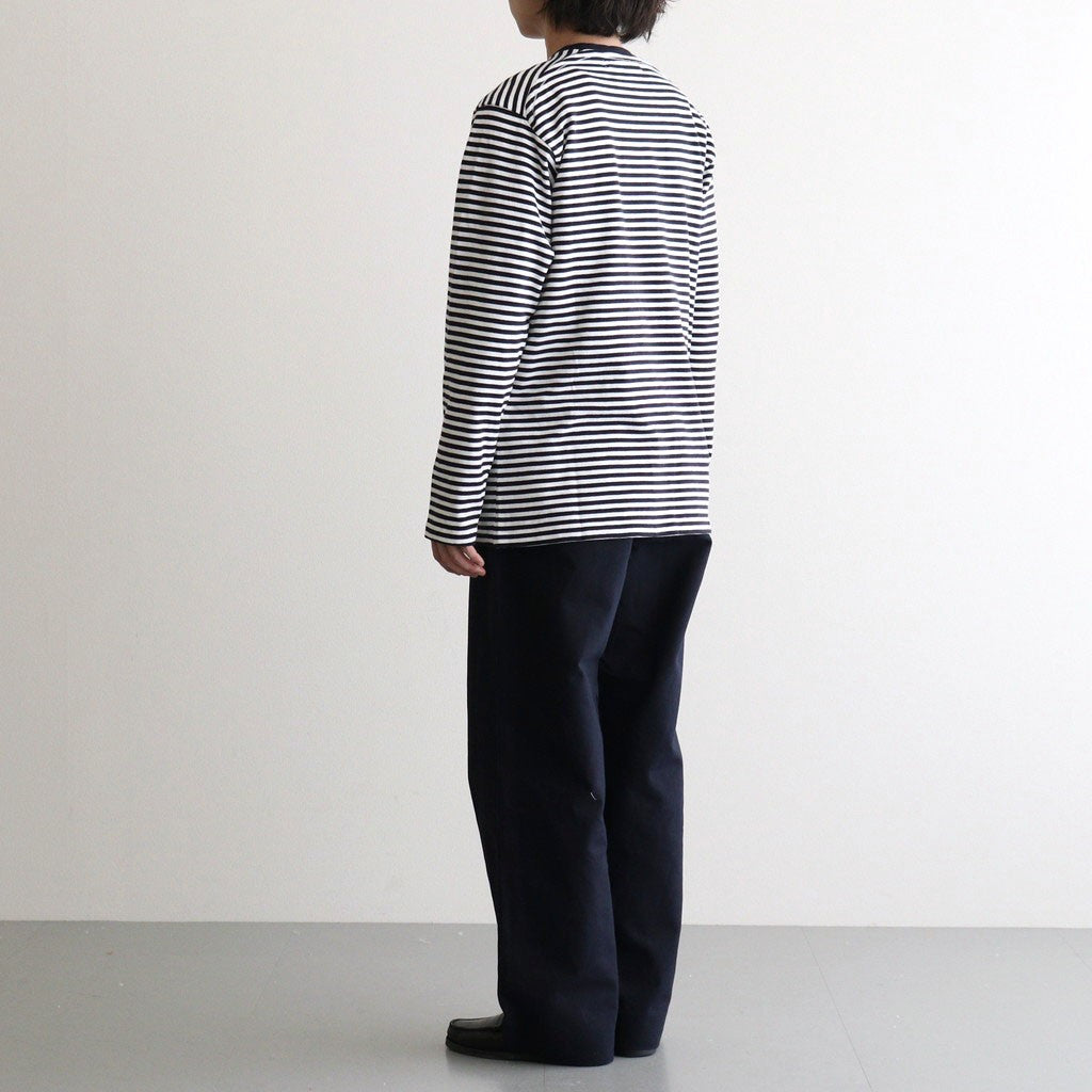 ムラ糸Tシャツ ロングスリーブ Slub Yarn Long-Sleeve T-Shirt #WHITE/NAVY [33061008]
