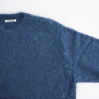 BRUSHED SUPER KID MOHAIR KNIT P/O #LIGHT NAVY [A26AP02KM]