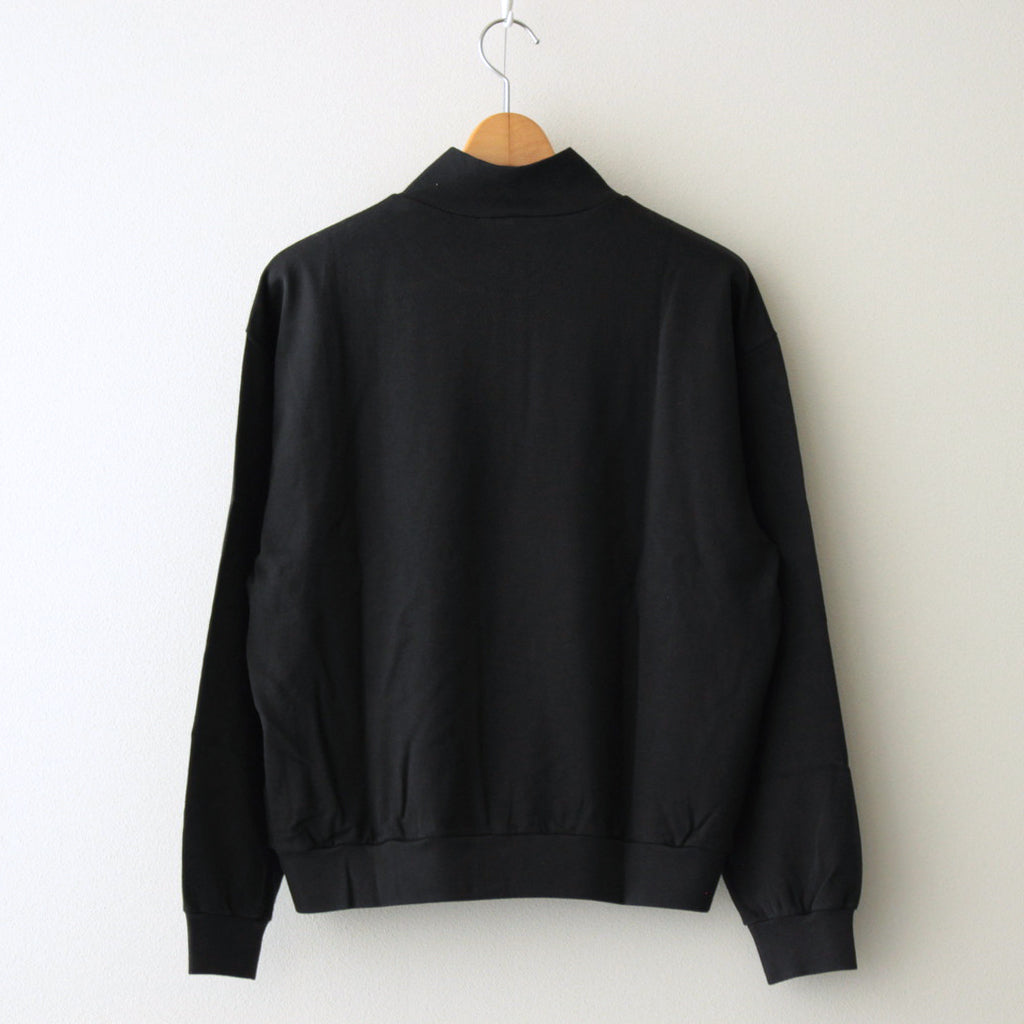 SUPER HIGH GAUGE SWEAT HALF ZIP P/O #INK BLACK [A24AP03CU]