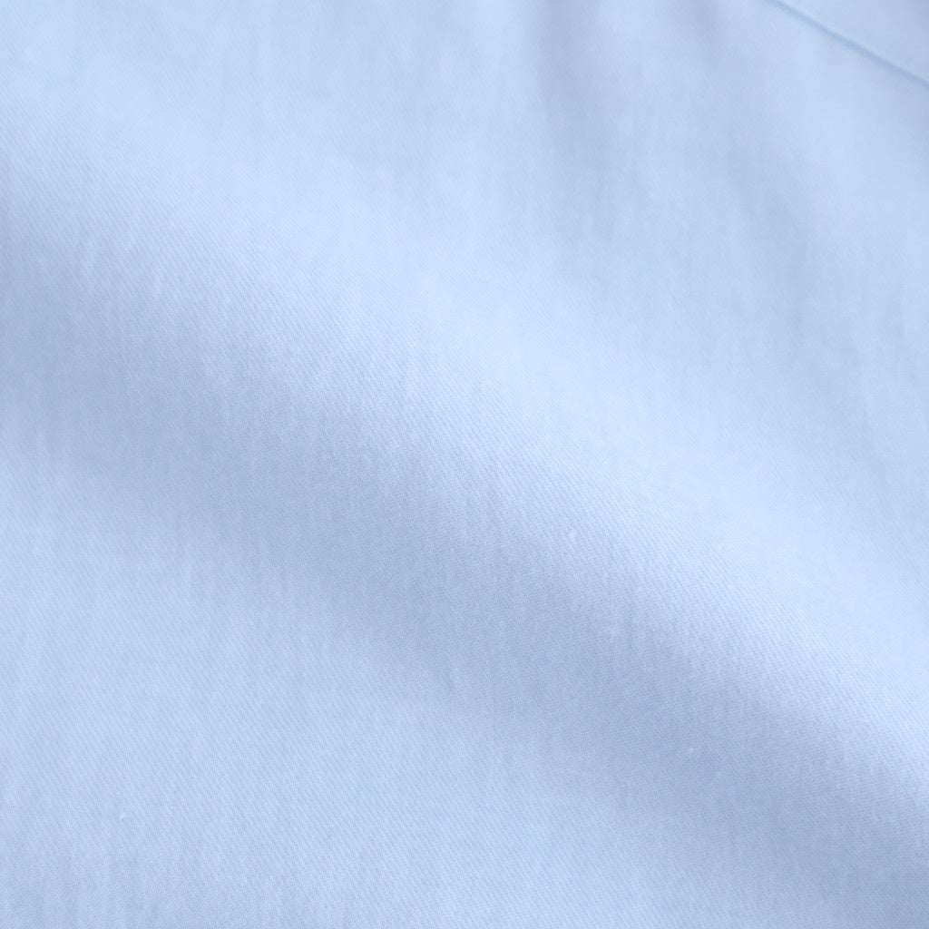COTTON SILK OVERSIZED REGULAR COLLAR SHIRT #SAX [ST.1492]