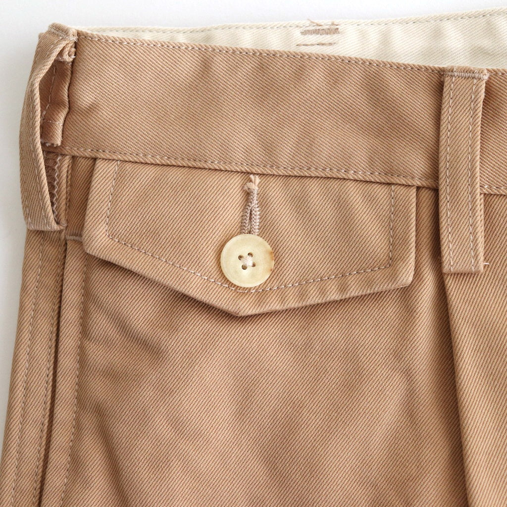 WASHED FINX CHINO ONE-TUCK PANTS #CAMEL BROWN [A25SP02FC]