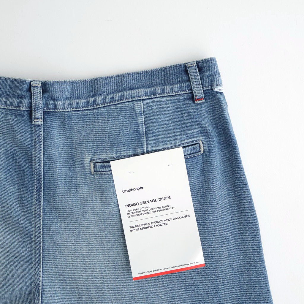 Selvage Denim Two Tuck Pants #INDIGO LIGHT FADE [GU263-40061LB]