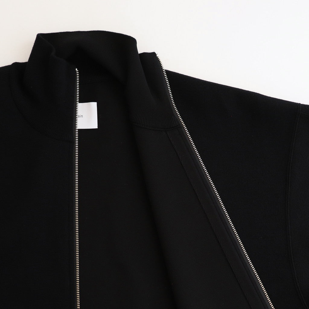 OVERSIZED DOUBLE KNIT ZIP JACKET #BLACK / BLACK [ST.1132]