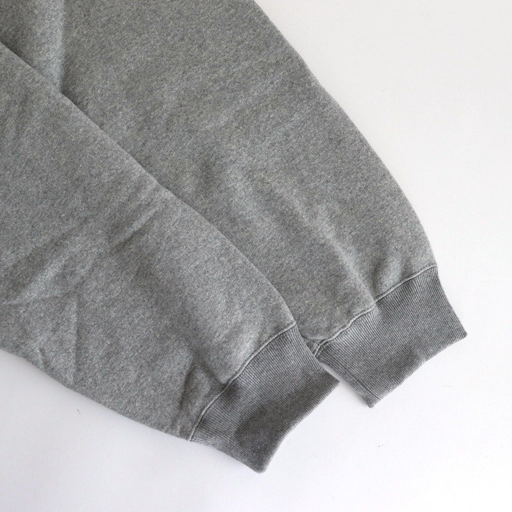 Brushed cotton fleece half zip hoodie #GRAY [HN-T024-051]