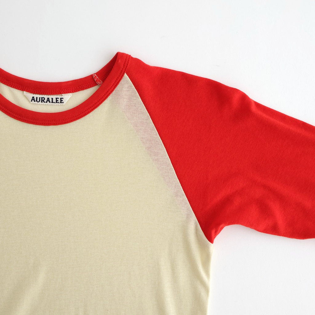 SUPER HIGH GAUGE SHEER RIB RAGLAN P/O #IVORY × RED [A26SP06HF]