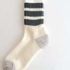COARSE RIBBED OLDSCHOOL CREW SOCKS #D.GREEN [R1255-SS26]
