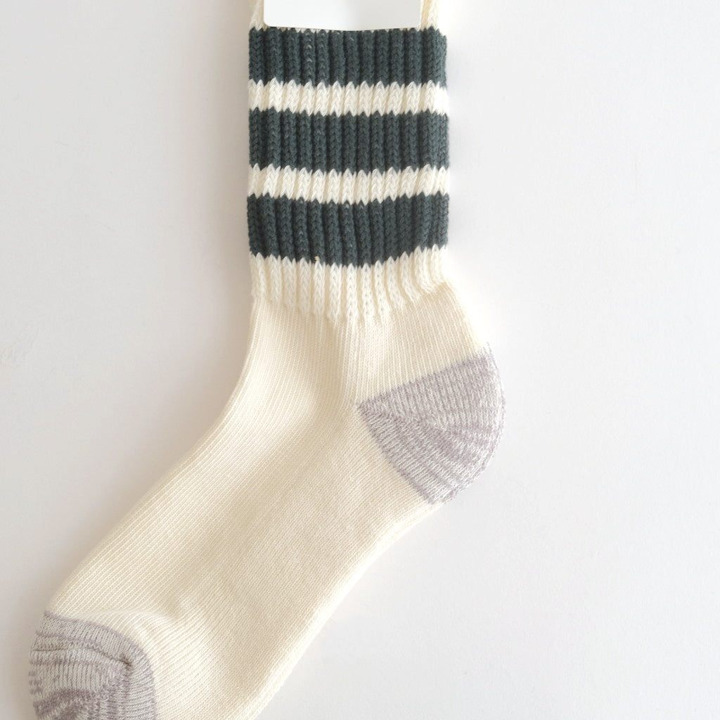 COARSE RIBBED OLDSCHOOL CREW SOCKS #D.GREEN [R1255-SS26]