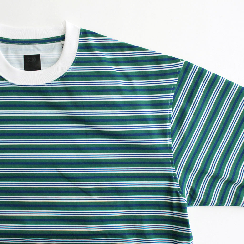 W's TECH DRAWSTRING MULTI BORDER L/S TEE #GREEN / BLUE [BE-34024L]