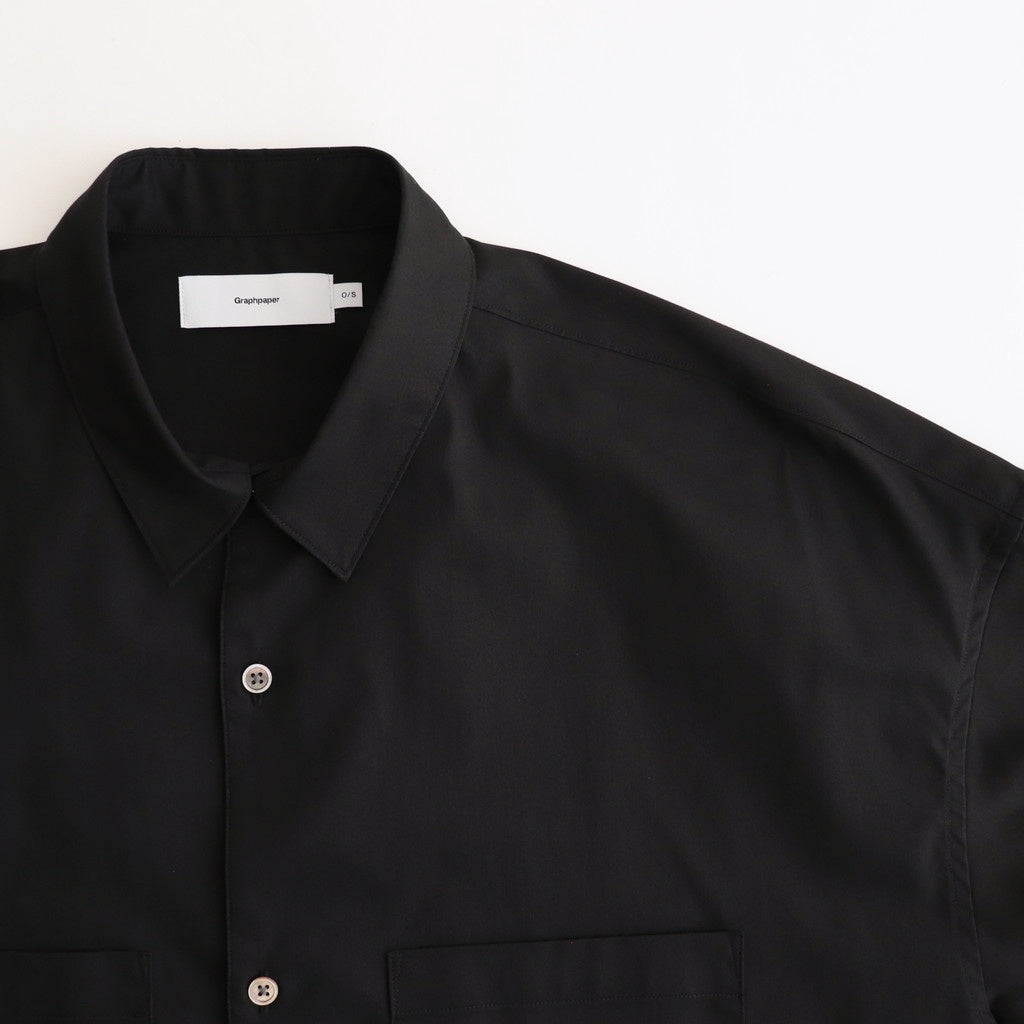 Solotex Twill S/S Oversized Box Shirt #BLACK [GM251-50323B]