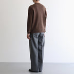 BLUEFACED WOOL TWO-TUCK SLACKS #GRAY STRIPE [A25AP05BS]