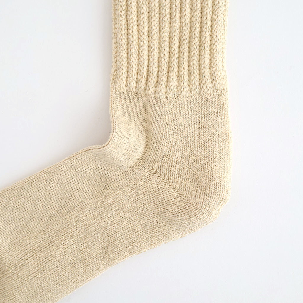 LOOSE PILE CREW SOCKS #RAW BEIGE [R1334-AW25]