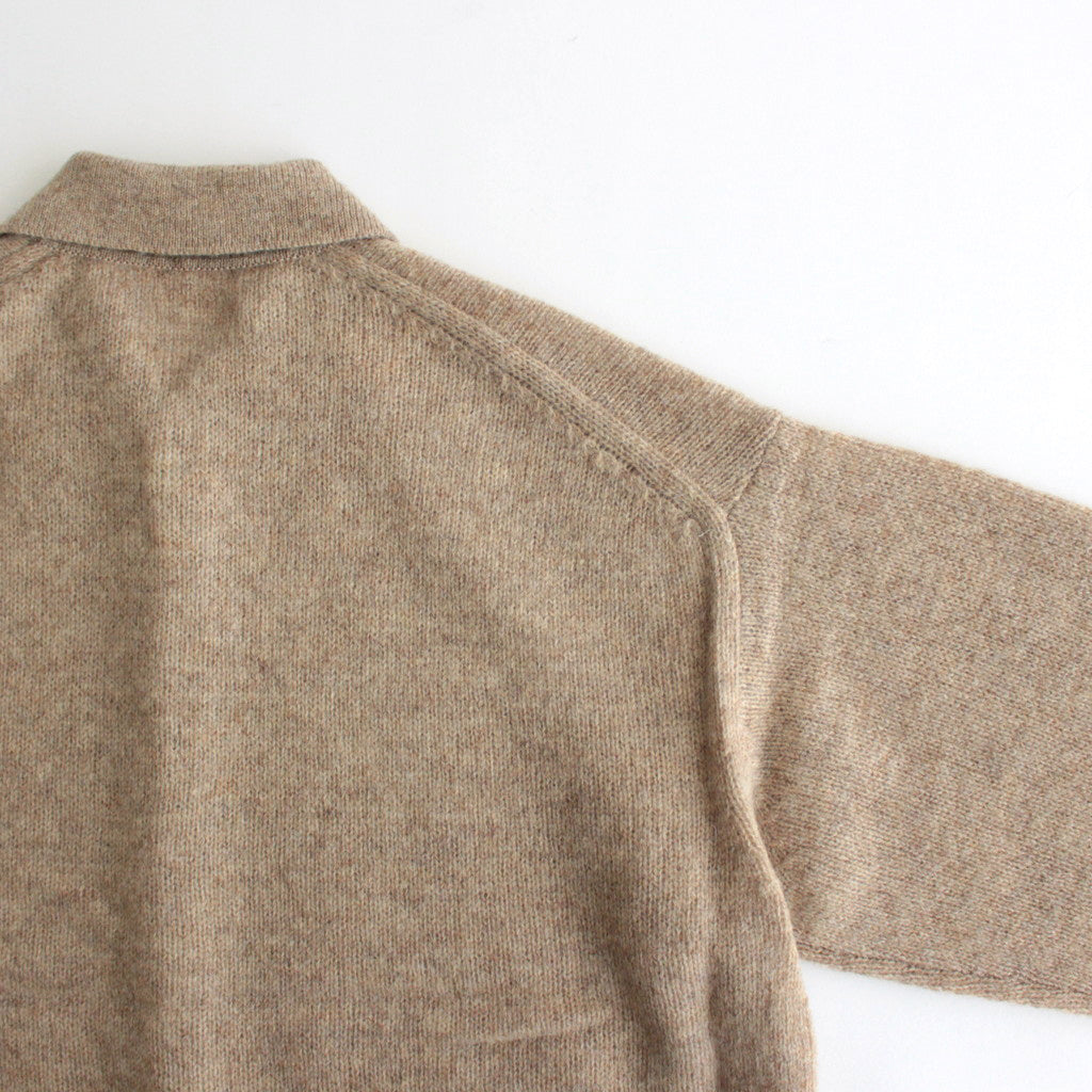SHETLAND WOOL CASHMERE KNIT CARDIGAN #TOP BEIGE [A24AS01SC]
