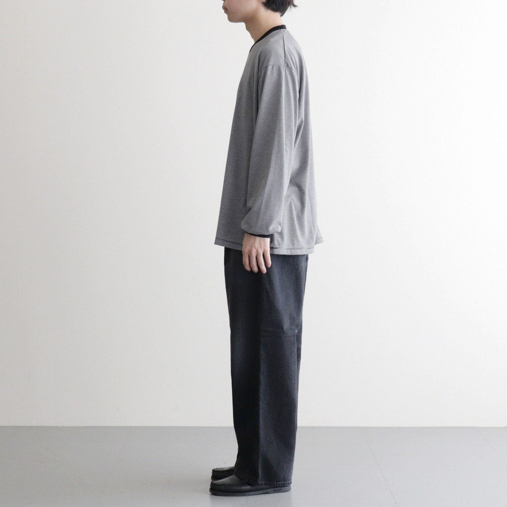 Selvage Denim Two Tuck Pants #BLACK_DARK FADE [GU261-40061DB]