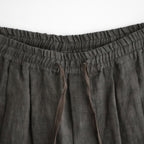 SUMI LINEN WIDE EASY CARGO PANTS #CHARCOAL GRAY [N0050]