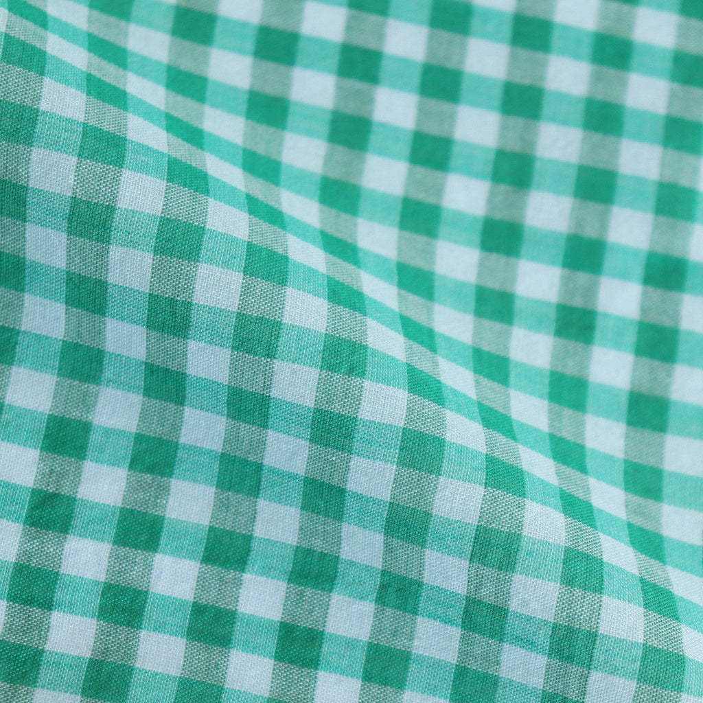 AIRY LIGHT COTTON CHECK SCARF #GREEN GINGHAM CHECK [A25SS03GC-W]