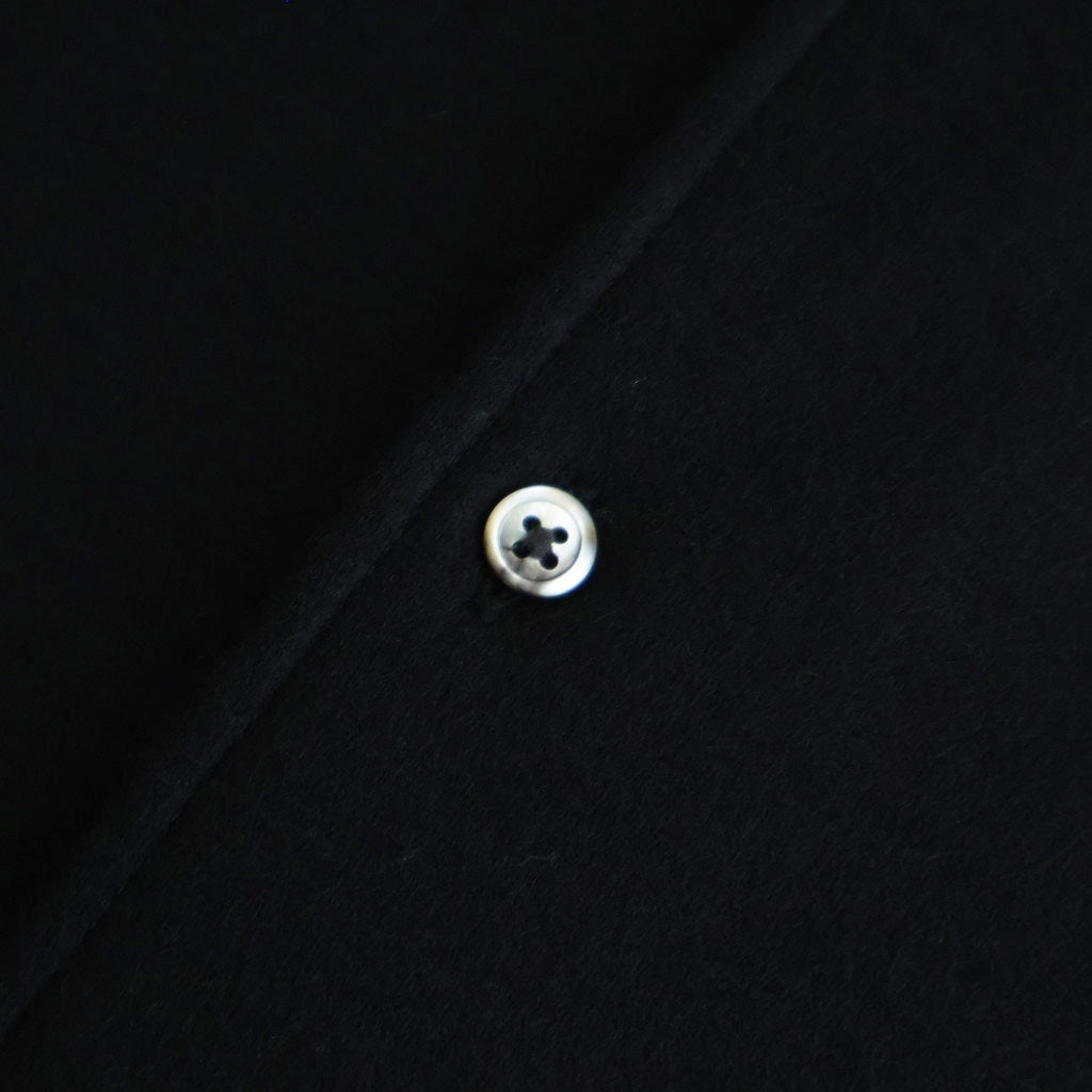 Wool Smooth Flannel Oversized Regular Collar Shirt #BLACK [GU253-50221B]