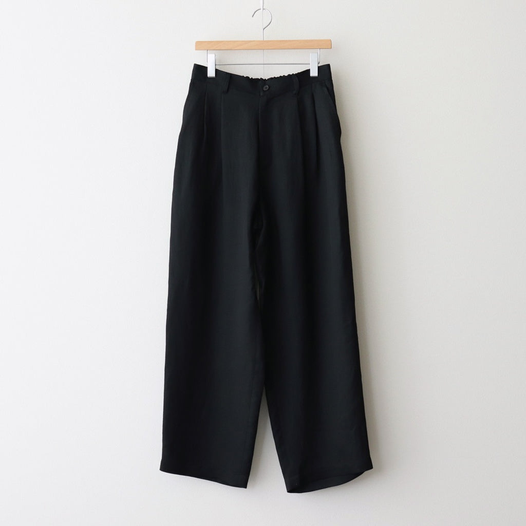 VIS/LI TWILL WIDE EASY TROUSERS #BLACK [ST.1156]