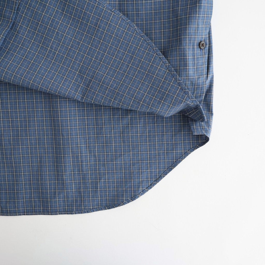 Cotton Check Cape Shirt #BLUE [I26SS-SH101A]