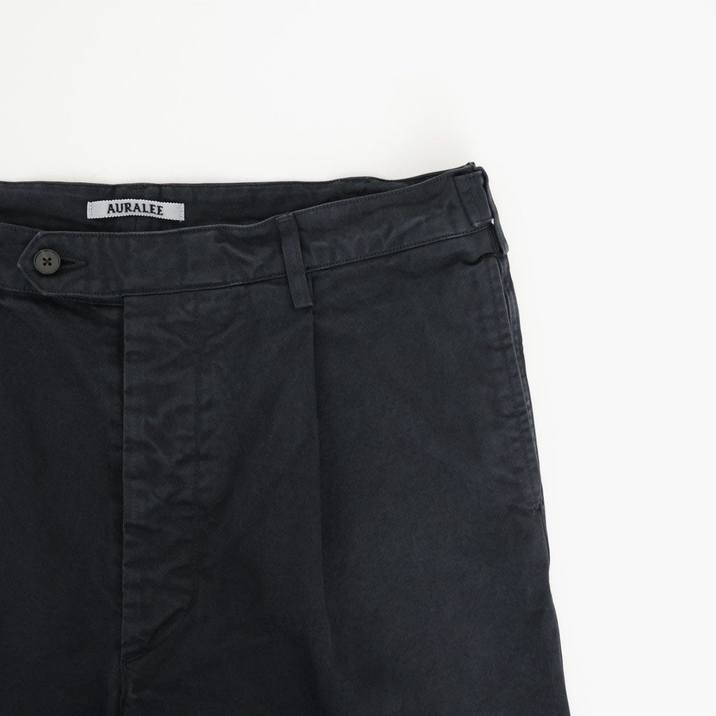 GARMENT-DYED FINX CHINO ONE-TUCK WIDE PANTS #BLACK [A26AP01CP]
