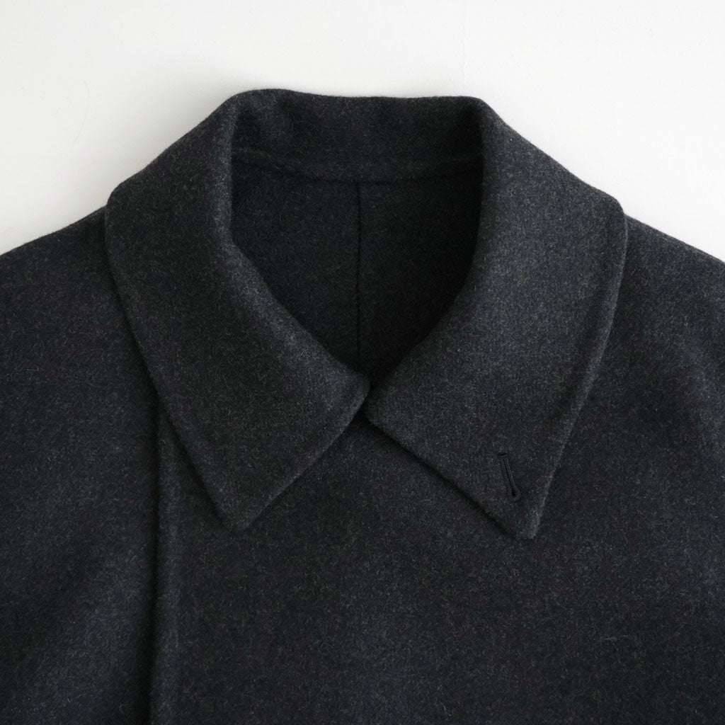 Wool Cashmere Double Breasted Rever Coat #Charcoal [YK26FW01317C]
