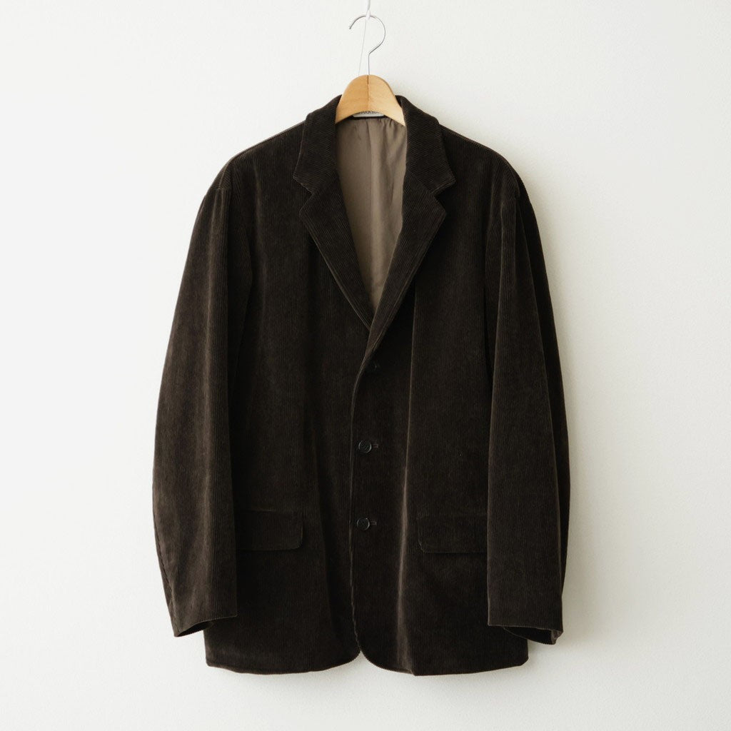 Cotton & Rayon Corduroy Tailored Jacket #Dark Brown [OFH011JK11]