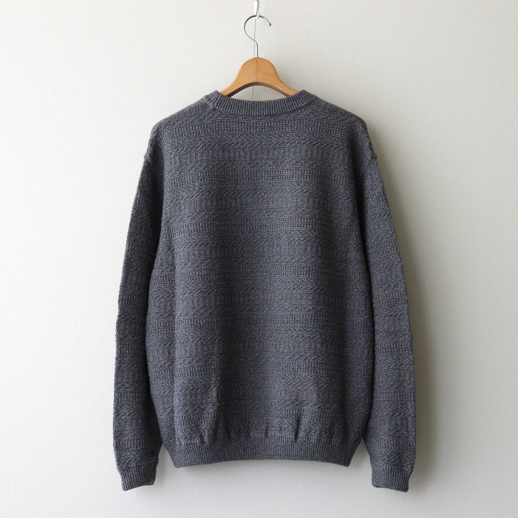 Fair Isle Links Knit #Blue gray [2403-005]