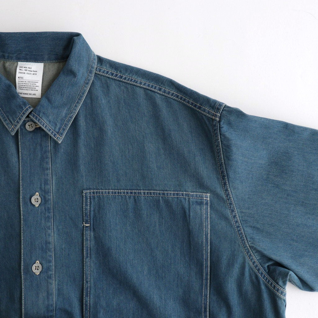 DENIM PULLOVER SHIRT #FADE INDIGO [FSC261-50187FB]